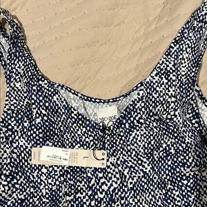 NIC+ZOE Women's Blue and White Top